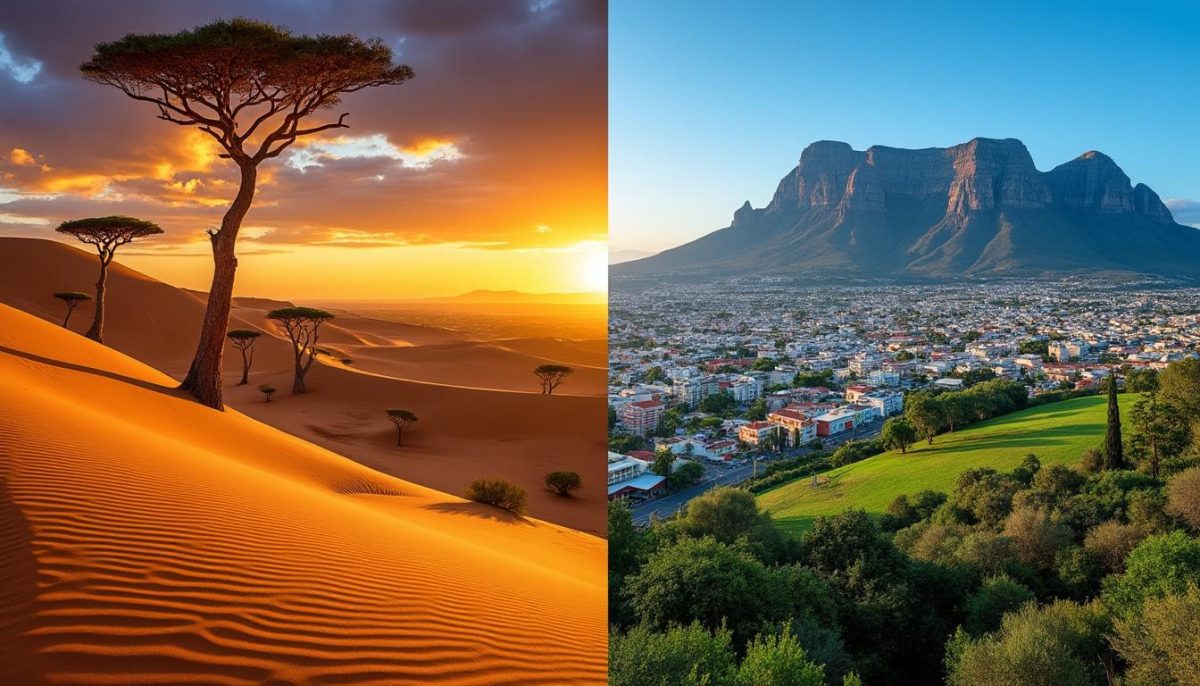 hésitez entre la namibie et l'afrique du sud ? découvrez notre guide comparatif pour choisir la meilleure destination selon vos envies de voyage, paysages, safaris et activités !